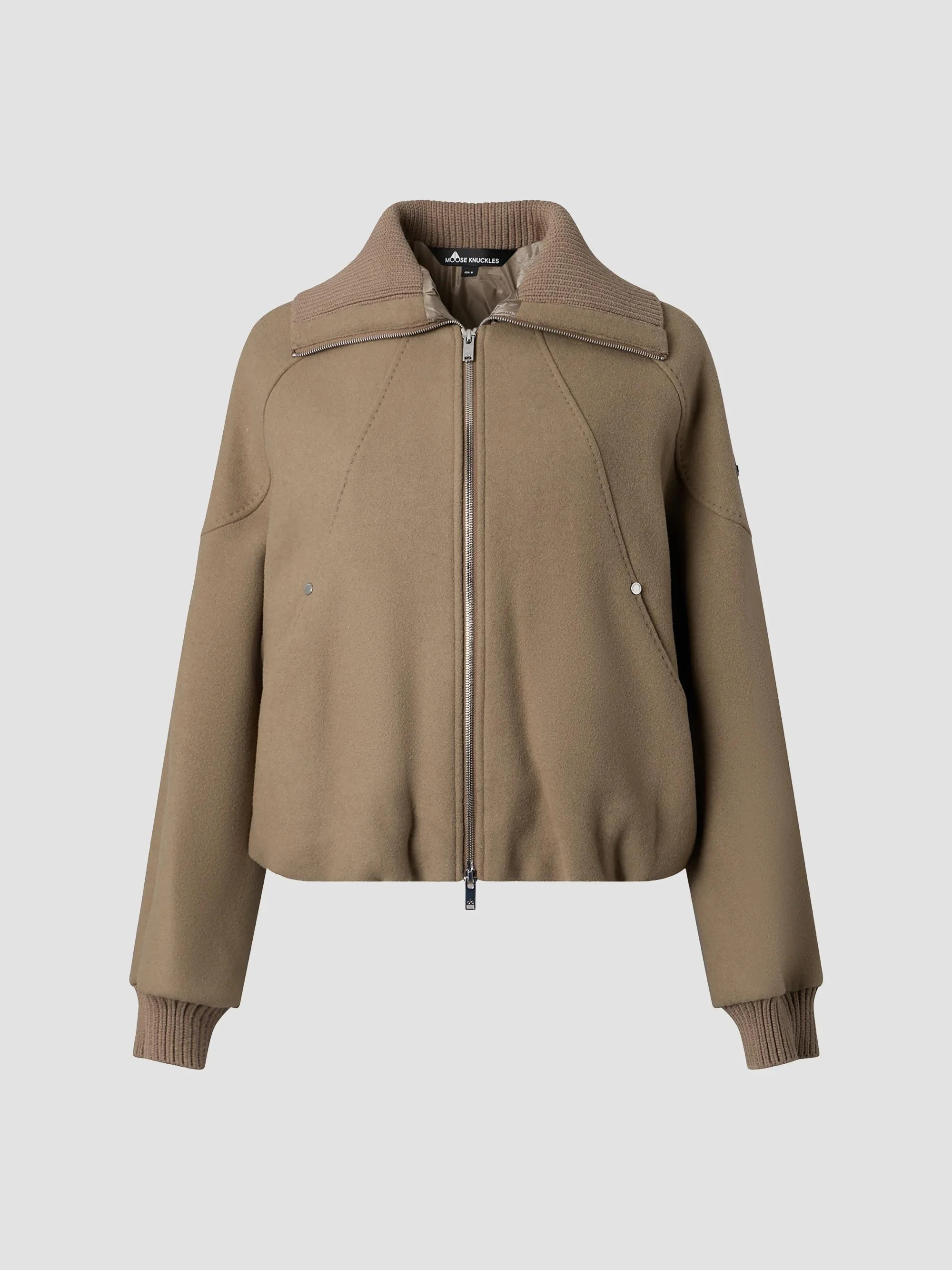 Women's Grid 3-In-1 Wool Bomber - Ashen - 1