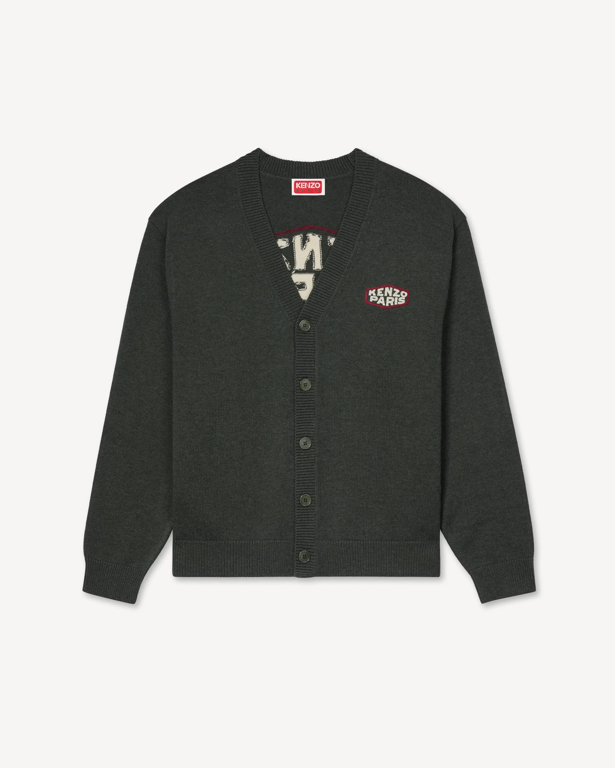 'KENZO Paris Frame' embroidered cardigan in wool and cotton - 1