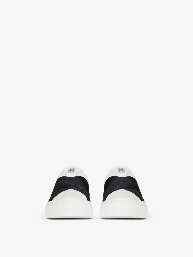 Givenchy CITY SPORT SNEAKERS IN LEATHER WITH DOUBLE WEBBING STRAP outlook