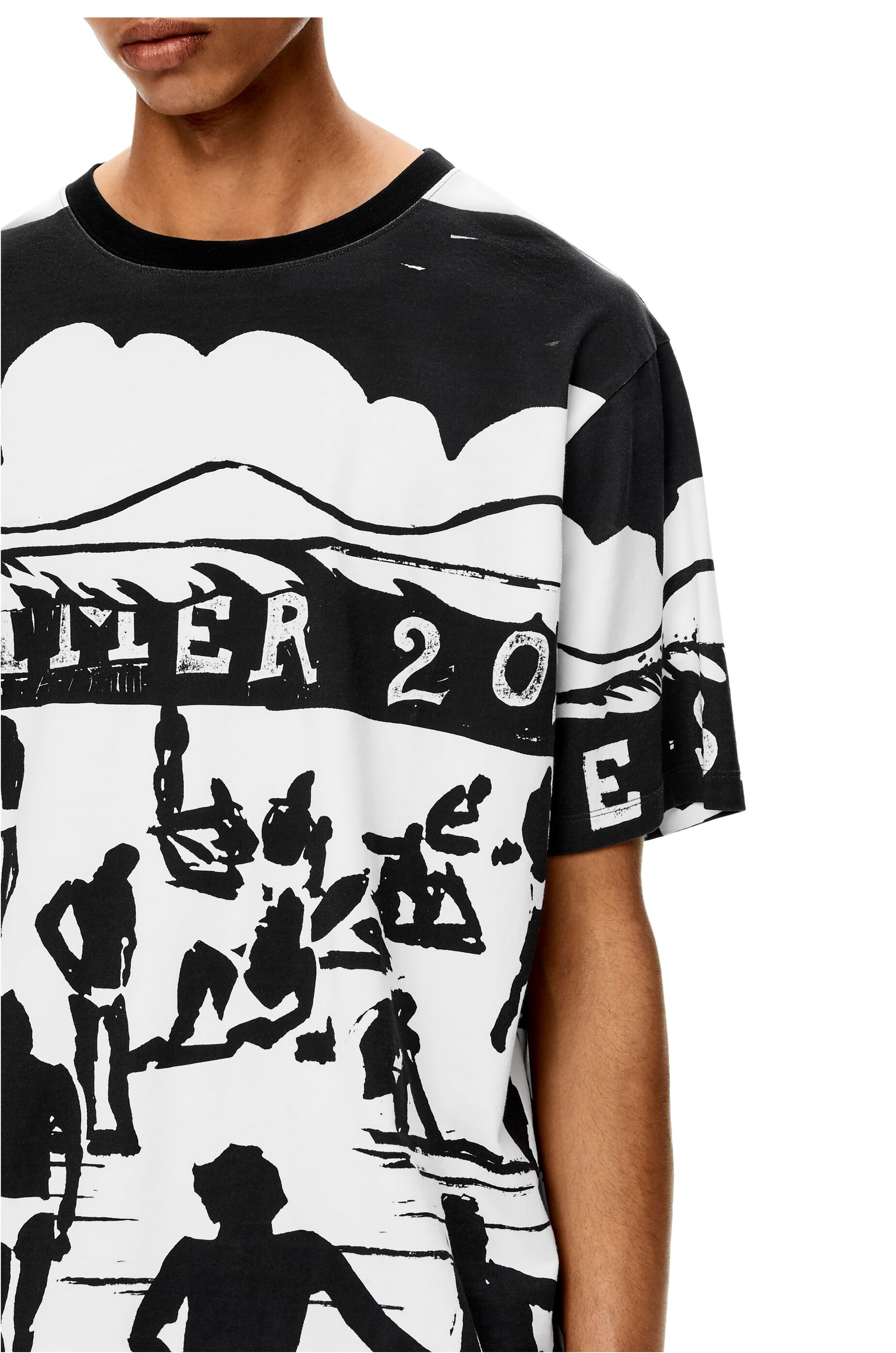 Beach print T-shirt in cotton - 5