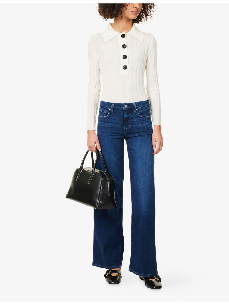 PAIGE Tatum 32-inch Slim Wide-Leg Stretch-Denim Jeans outlook