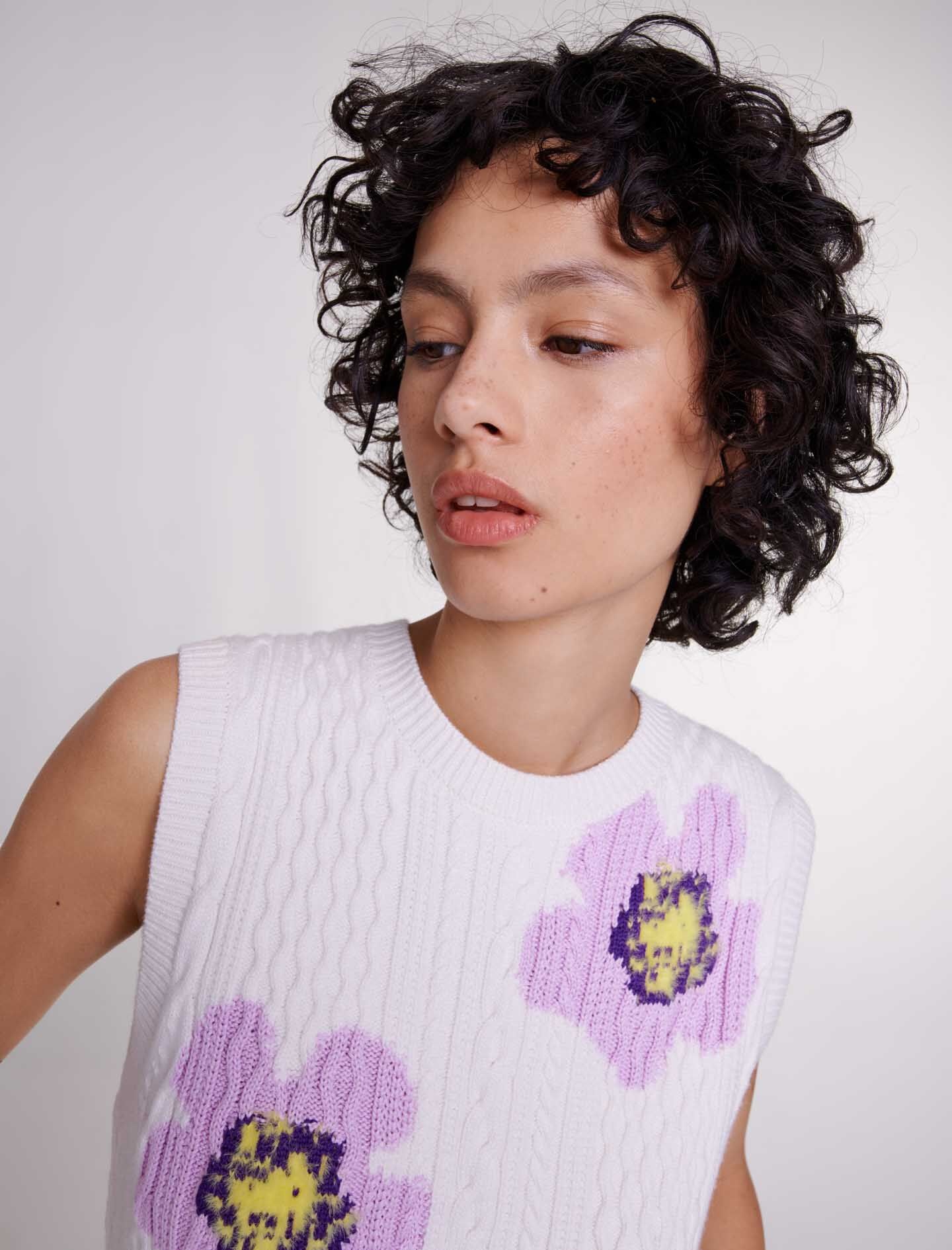 Floral sleeveless jumper - 6