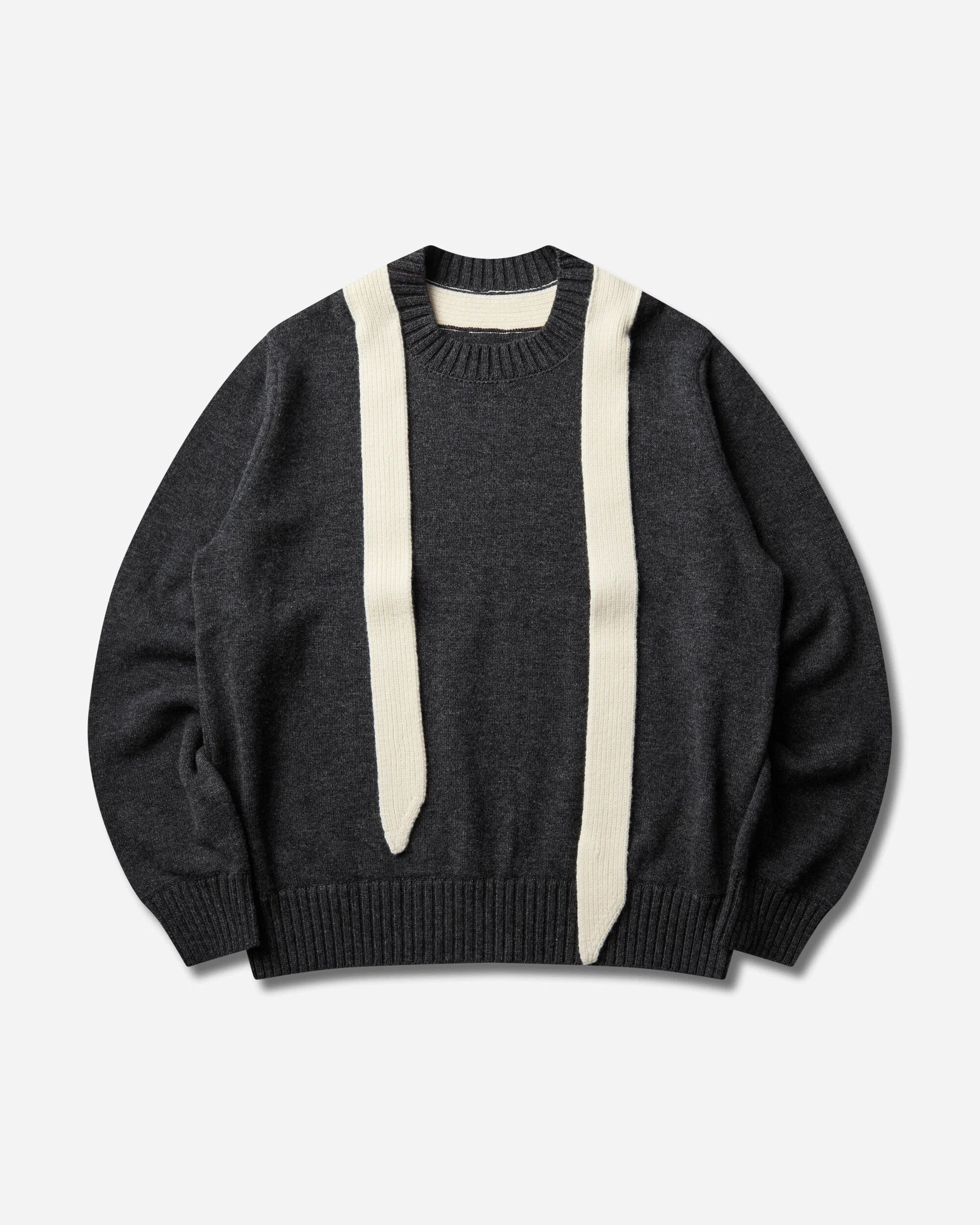 Men's Wool Knit Pullover Grey / Off White - 1