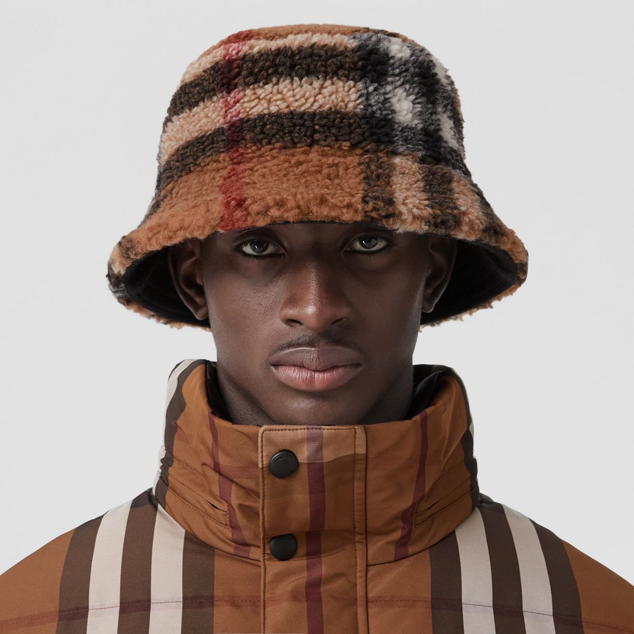Reversible Check Fleece Bucket Hat - 4
