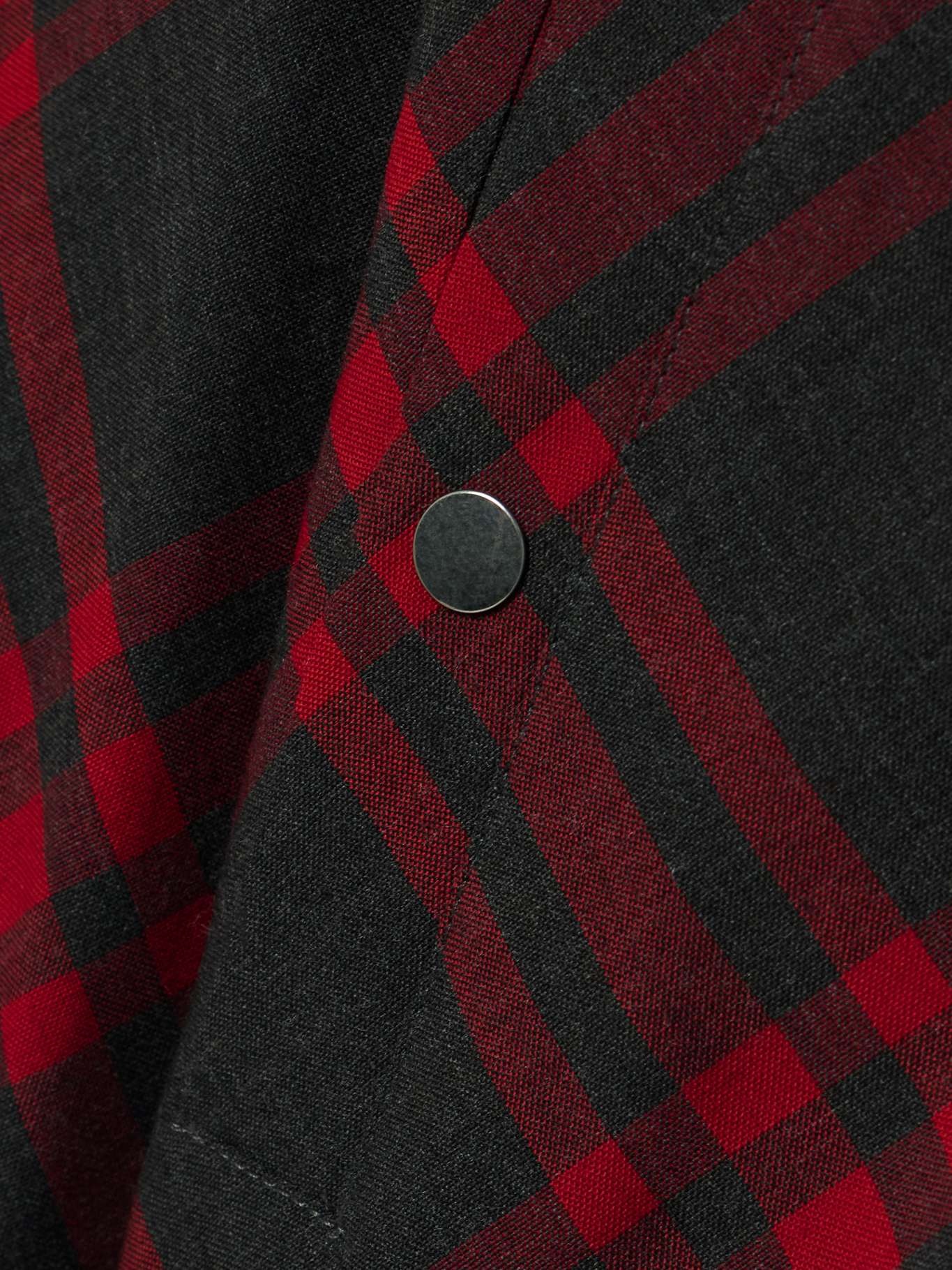 Tie-detailed checked woven bomber jacket - 4