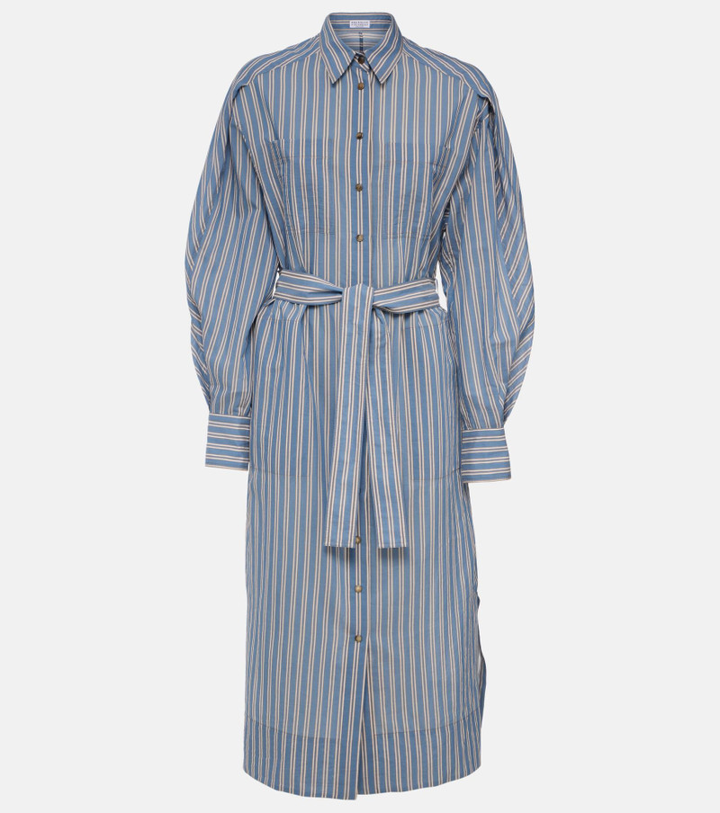 Striped cotton and silk shirt dress - 1