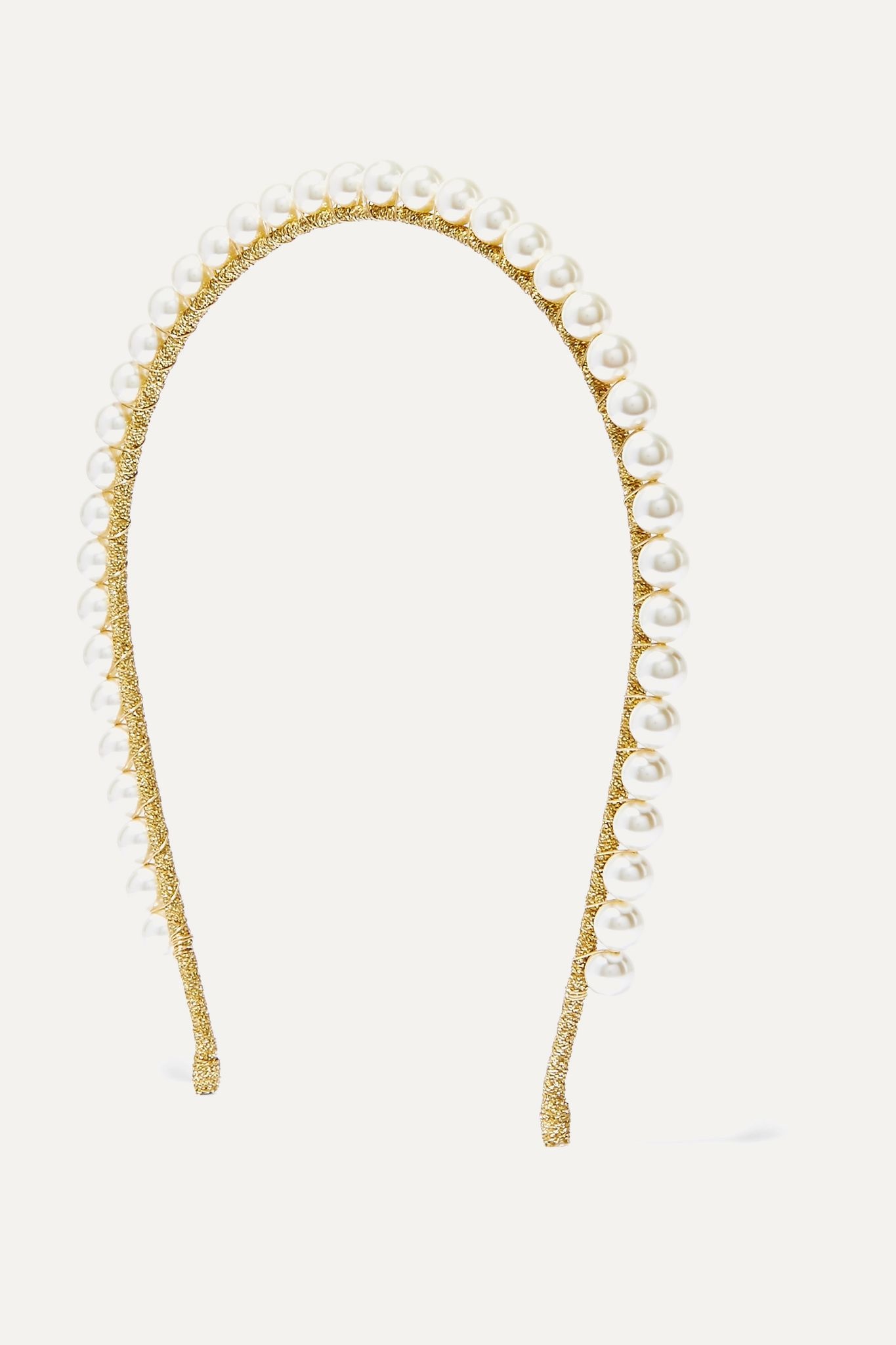 Brinn gold-tone Swarovski pearl headband - 1