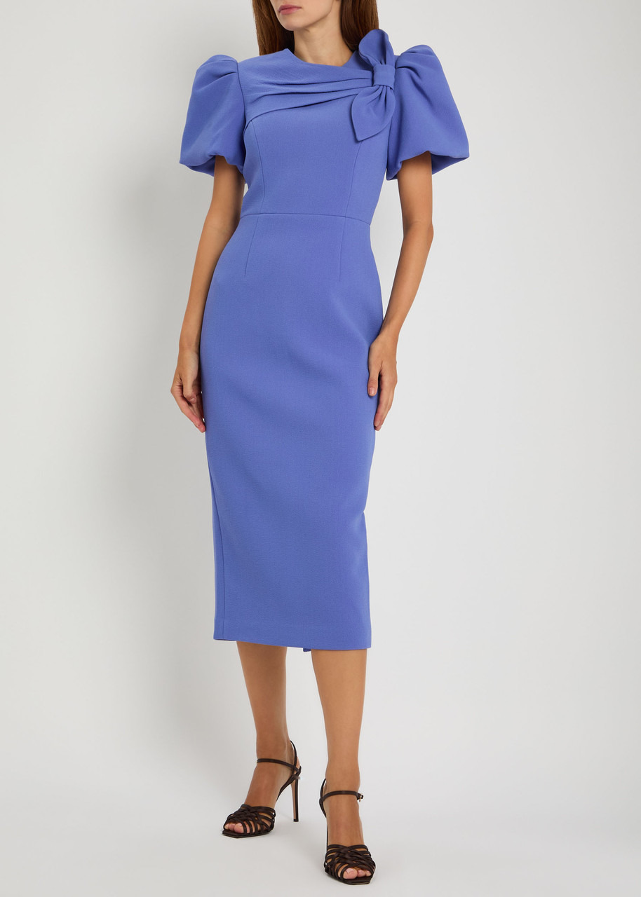 Rebecca Vallance Violetta Bow-embellished Crepe Midi Dress - 4