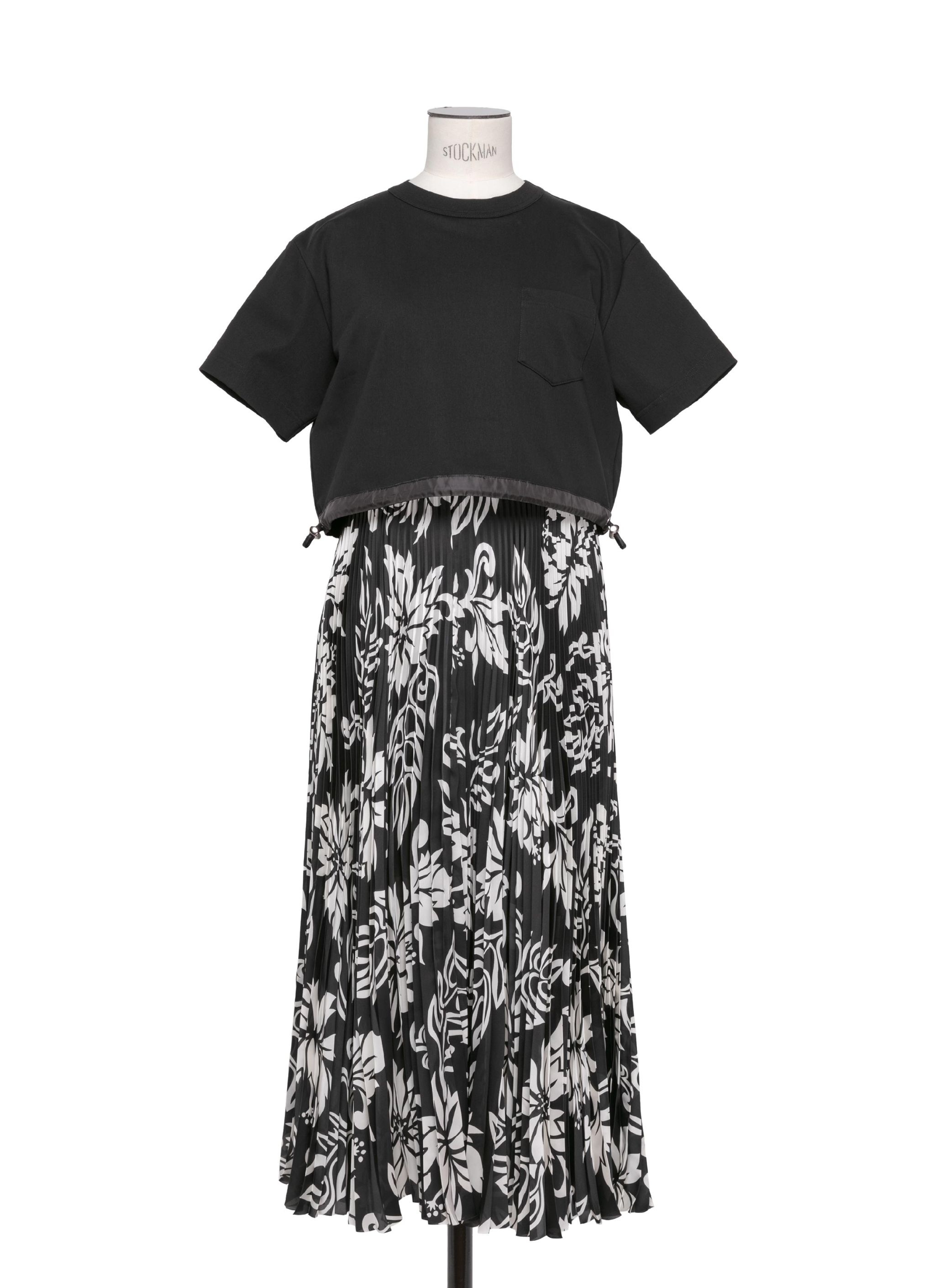 Floral Print Cotton Jersey Dress - 1
