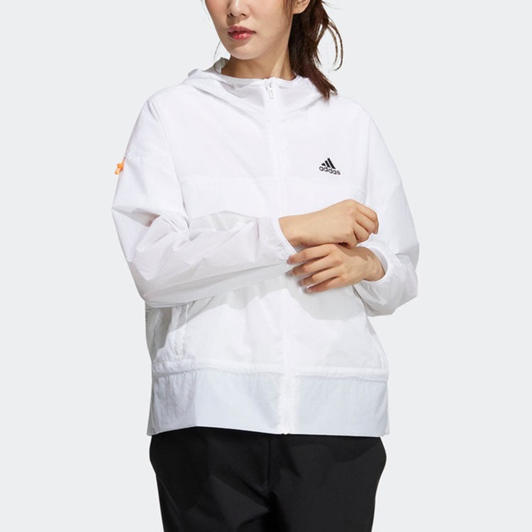 (WMNS) adidas Woven Sports Hooded Jacket White GP0670 - 3