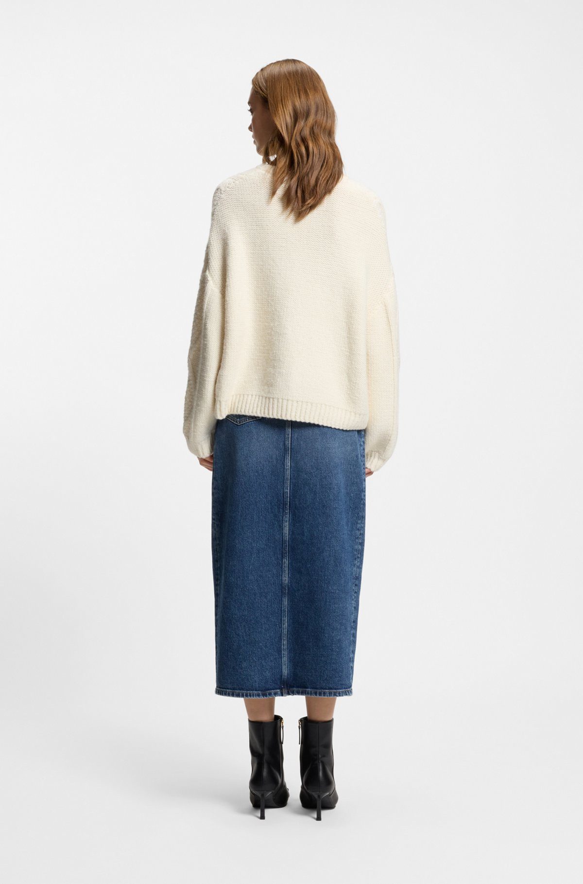 OVERSIZE-FIT SWEATER WITH CABLE KNIT - 4