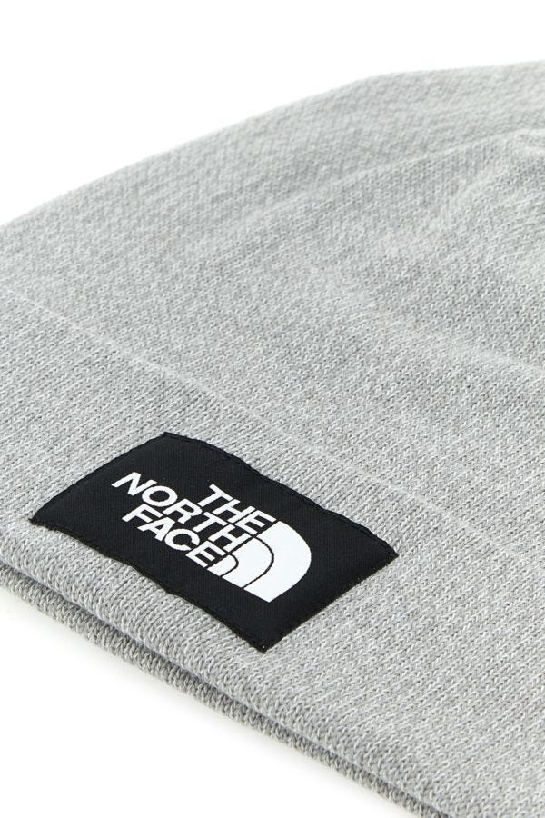Melange light grey stretch polyester blend beanie hat - 3
