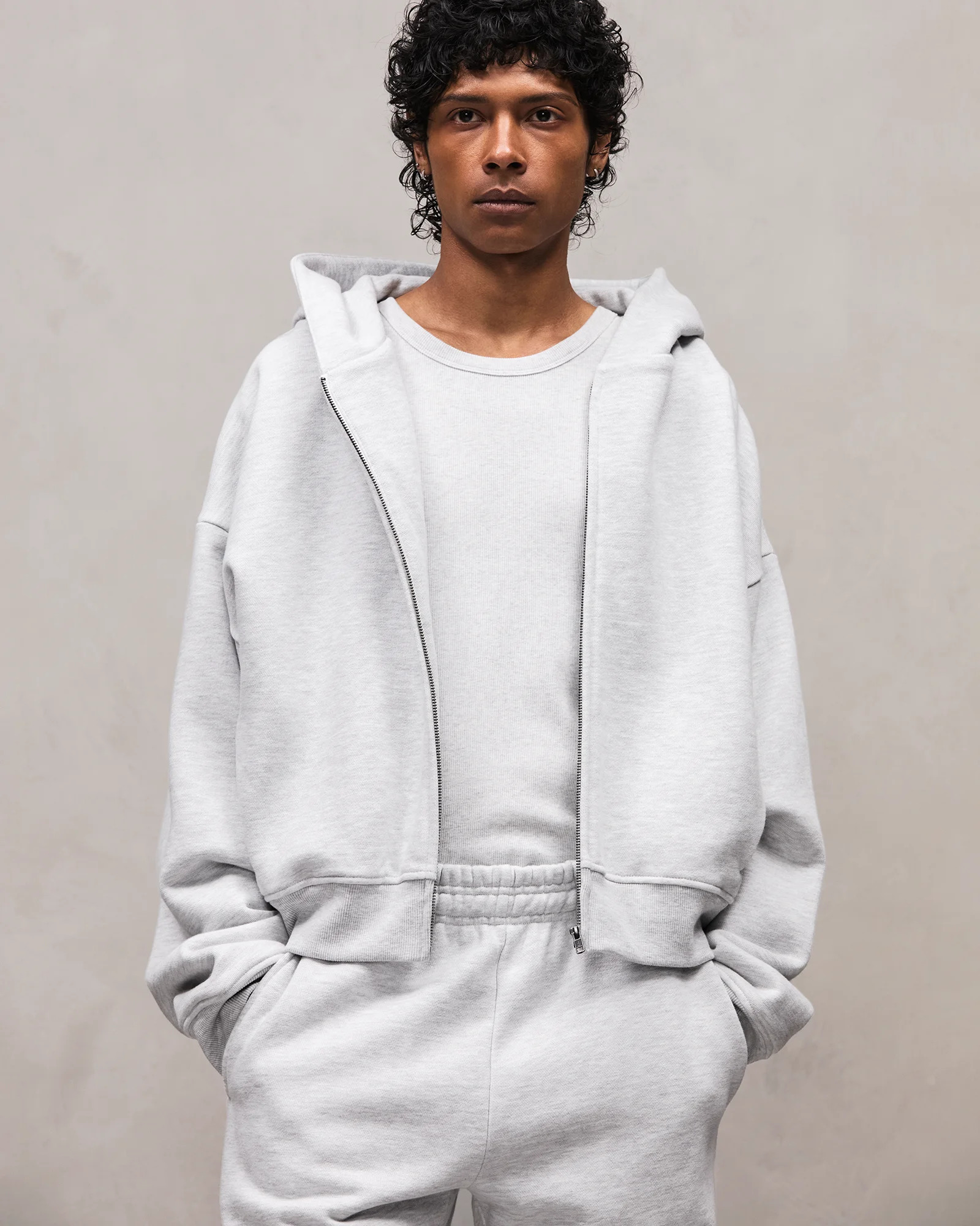 THERMAL HOOD HEATHER GREY - 3