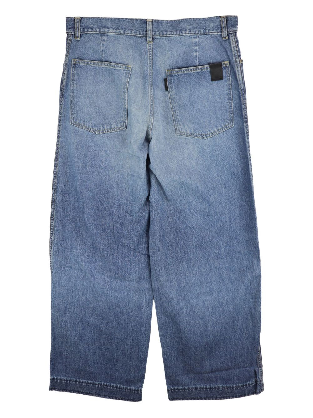 faded-wash cotton denim jeans - 2