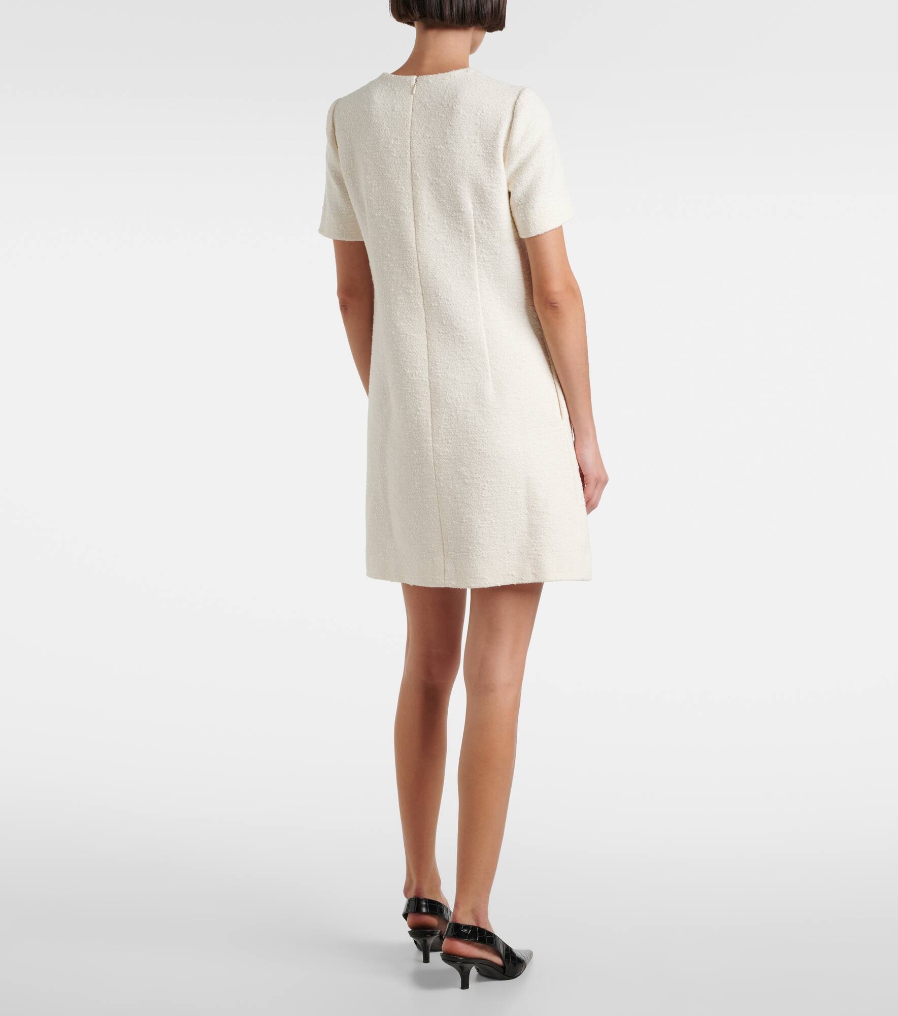 Orchid embroidered cotton tweed shift dress - 3