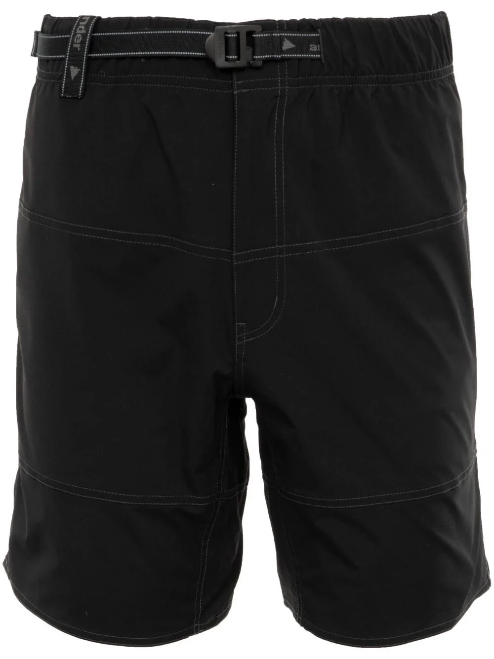 contrast-stitch belted shorts - 1