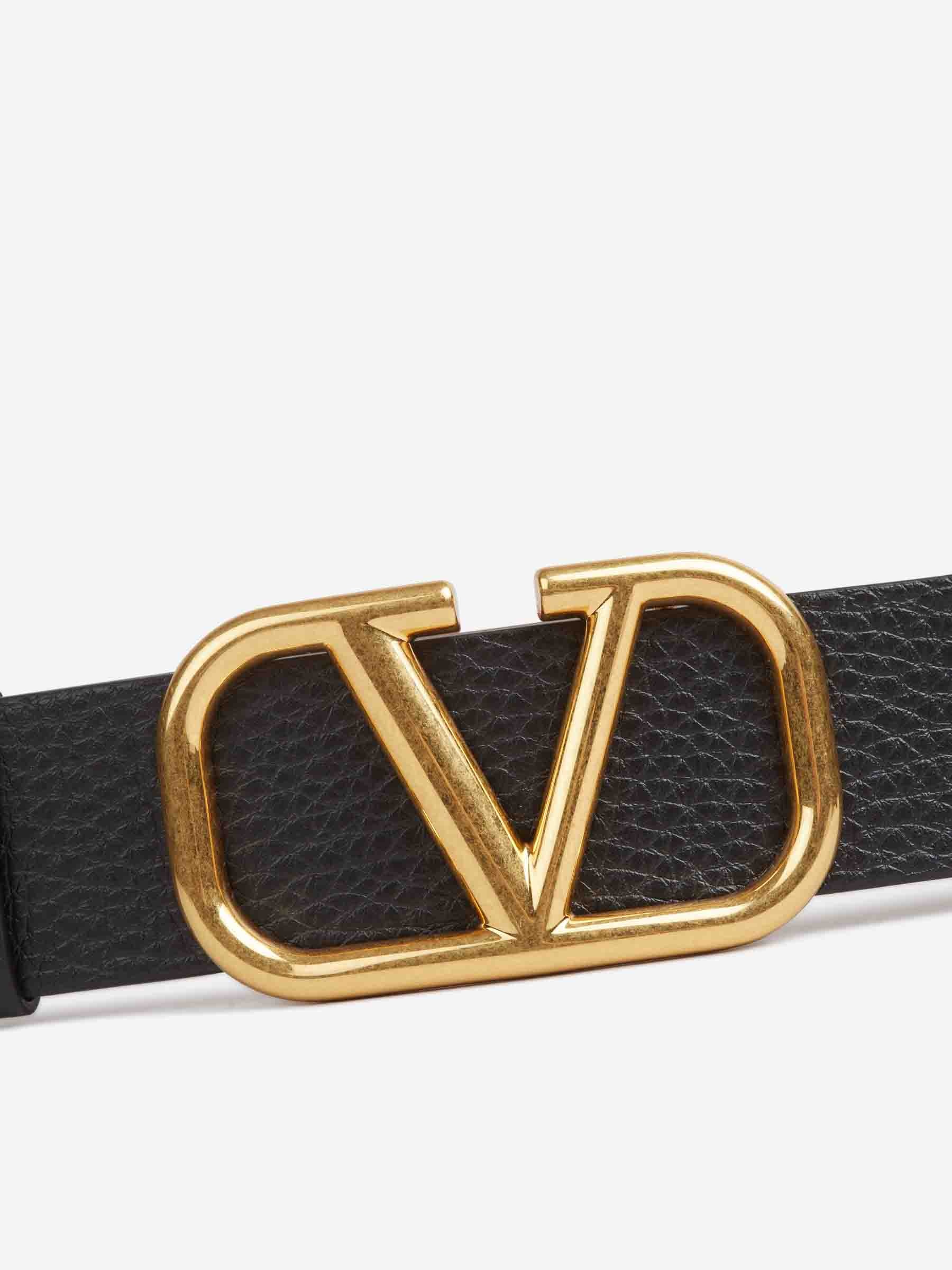 VLOGO LEATHER BELT - 4