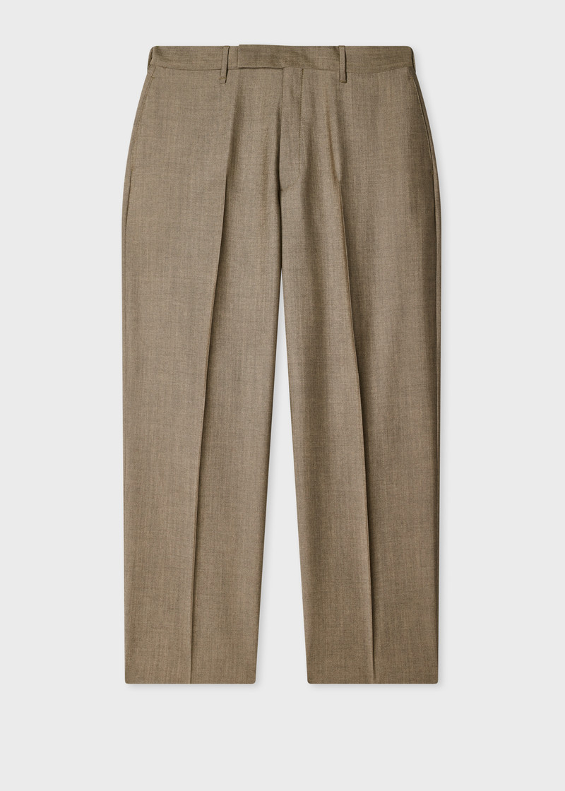Relaxed-Fit Brown Wool-Mohair Trousers 1