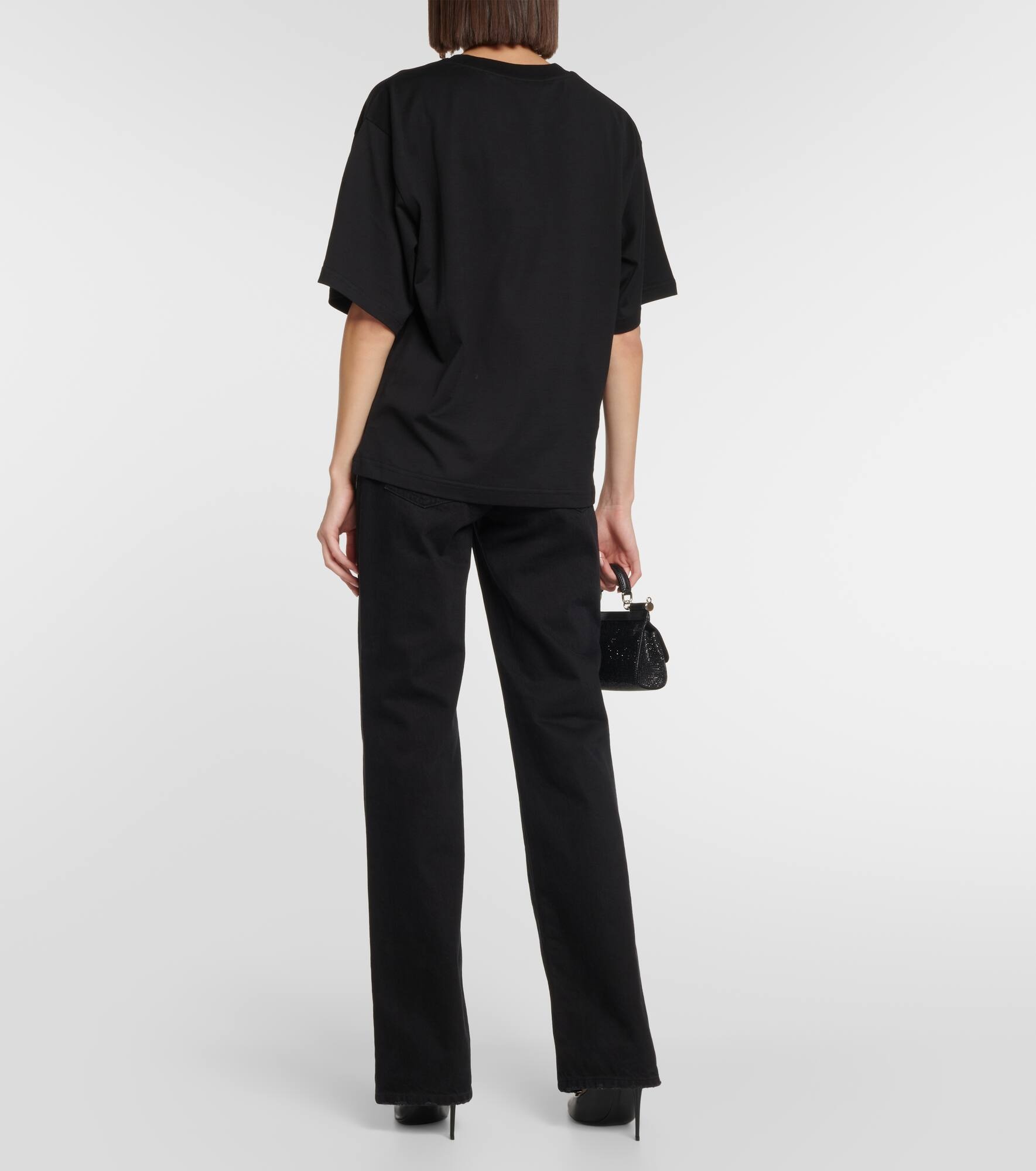 DG cropped cotton jersey T-shirt - 3