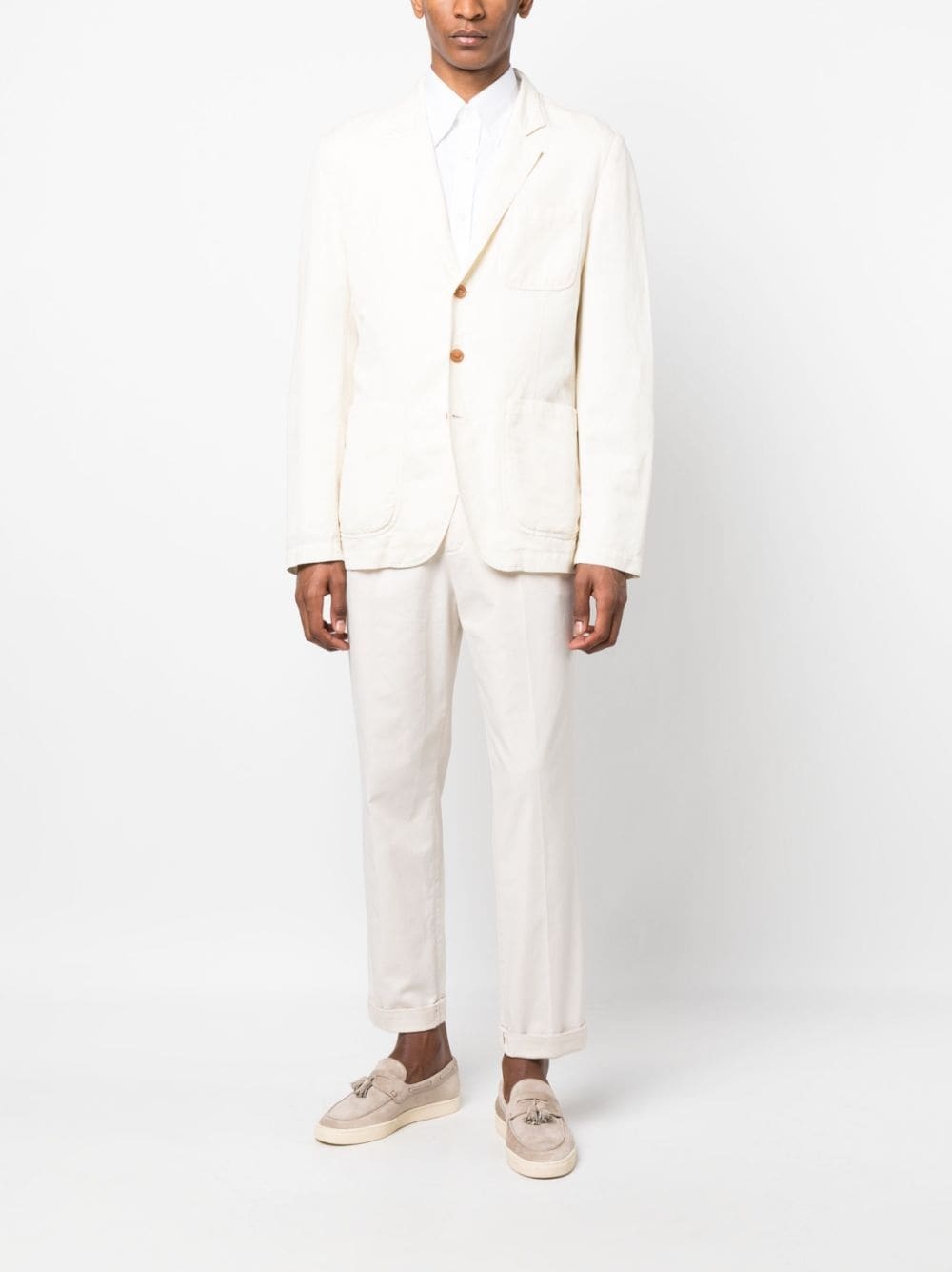 single-breasted button-fastening jacket - 2