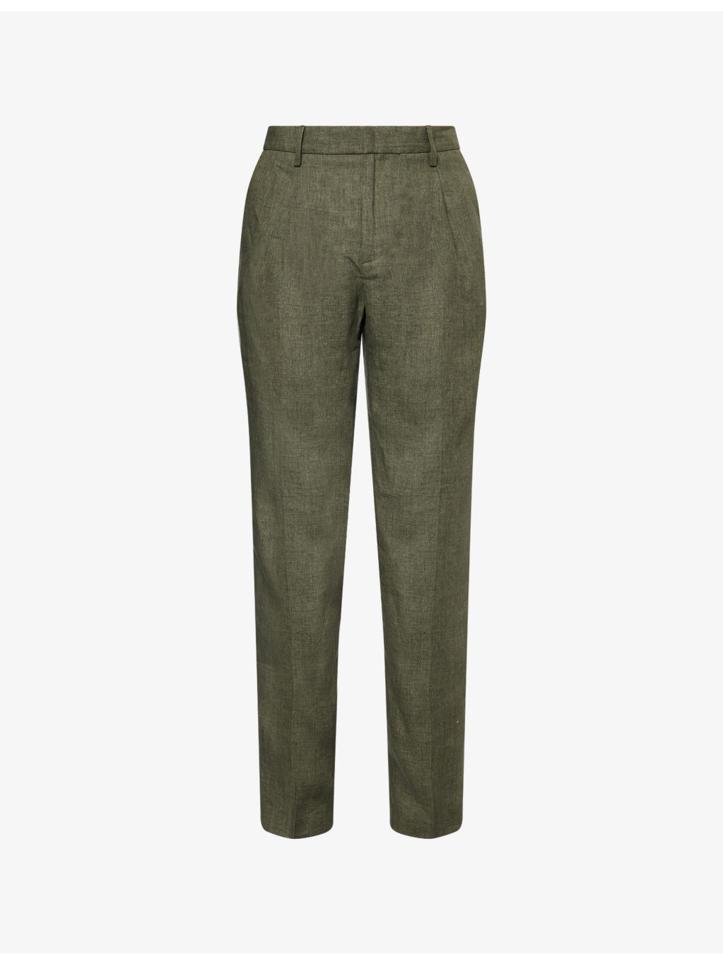 Pleated Tailored Linen Trousers - 1