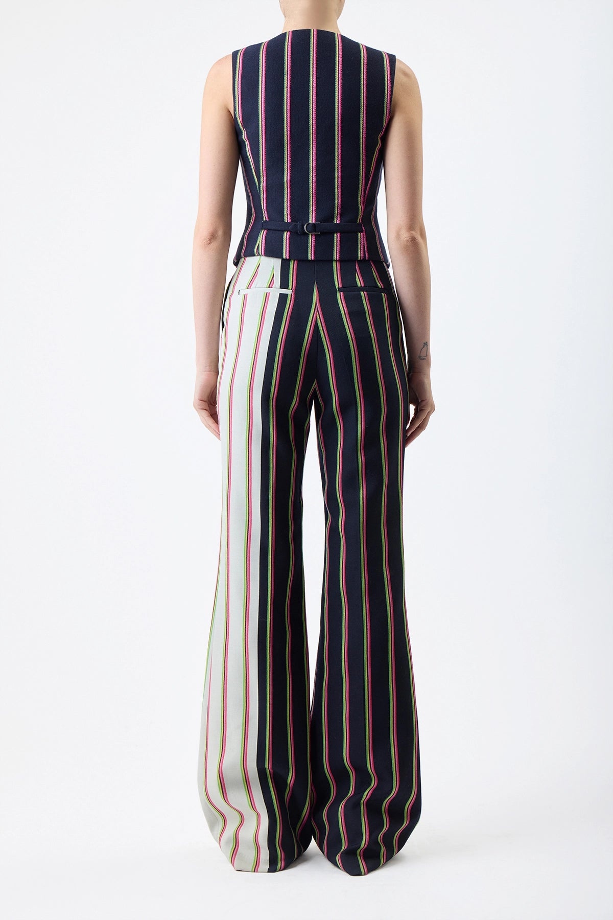 Jones Pant in Multi Striped Wool - 5