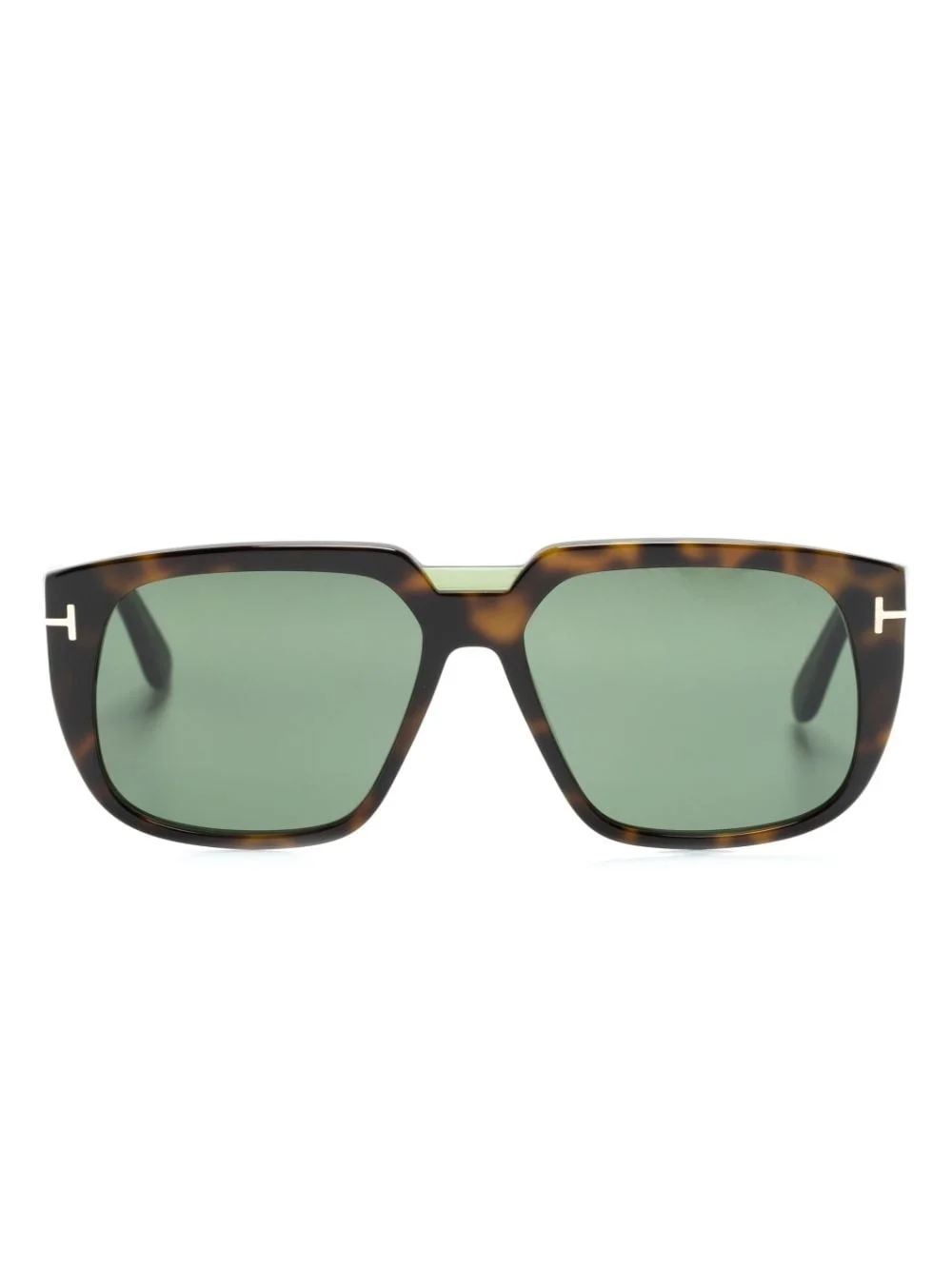 tortoiseshell-effect square-frame sunglasses - 1