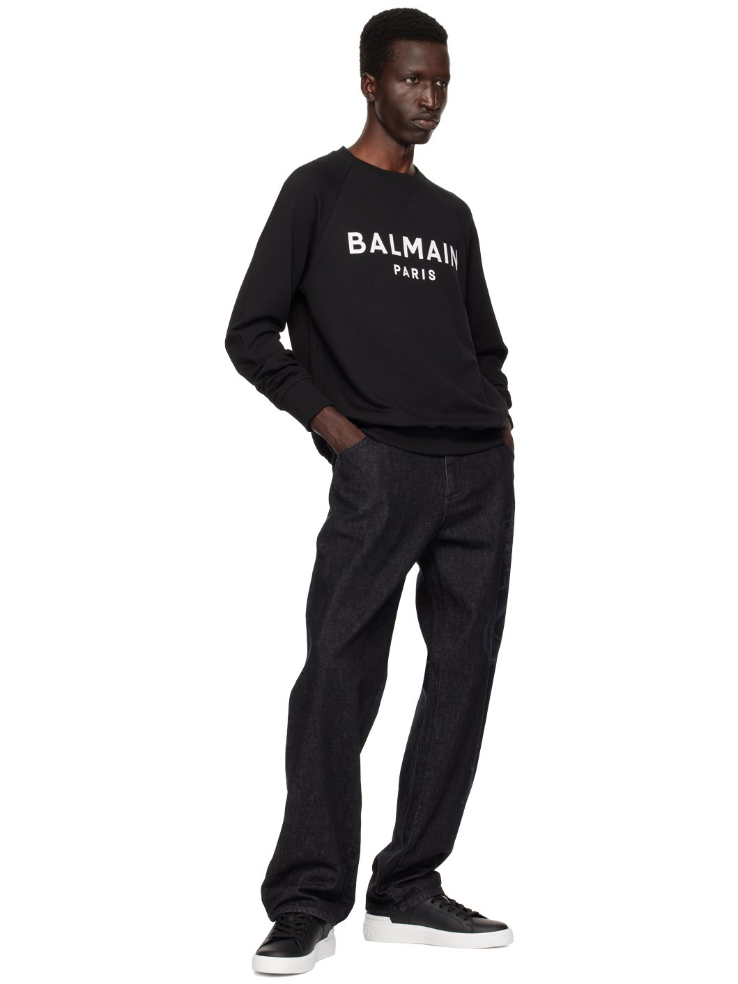 Black 'Balmain Paris' Printed Sweatshirt - 4
