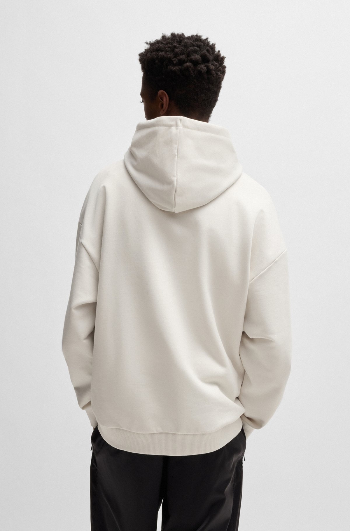 OVERSIZE-FIT HOODIE IN COTTON TERRY WITH TONAL LOGO - 5