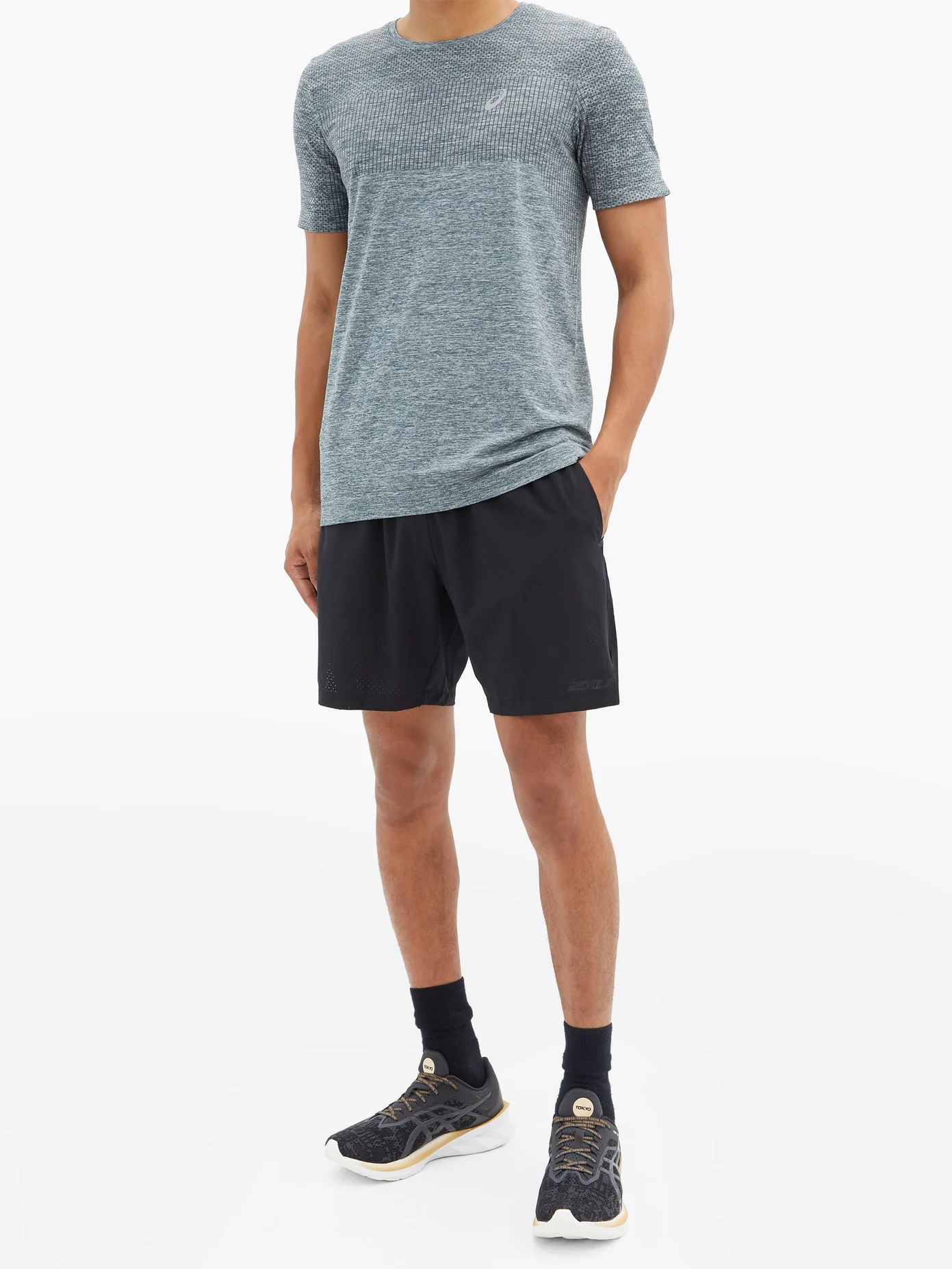 Race reflective-logo seamless jersey T-shirt - 6