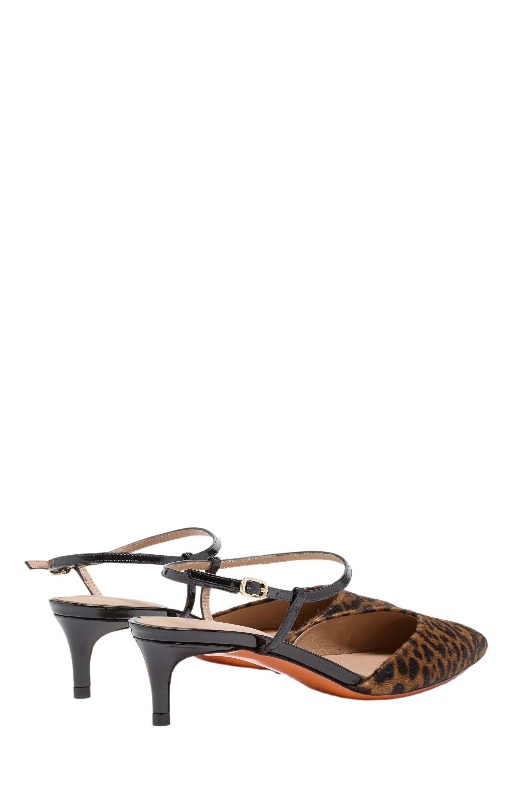 Santoni Women's animal-print cavallino mid-heel slingback in Brown at Nordstrom - 4
