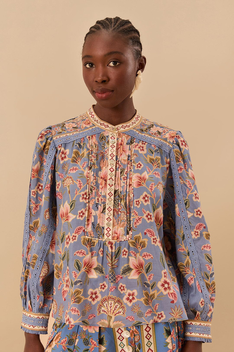 Blue Superbloom Tapestry Blouse 1