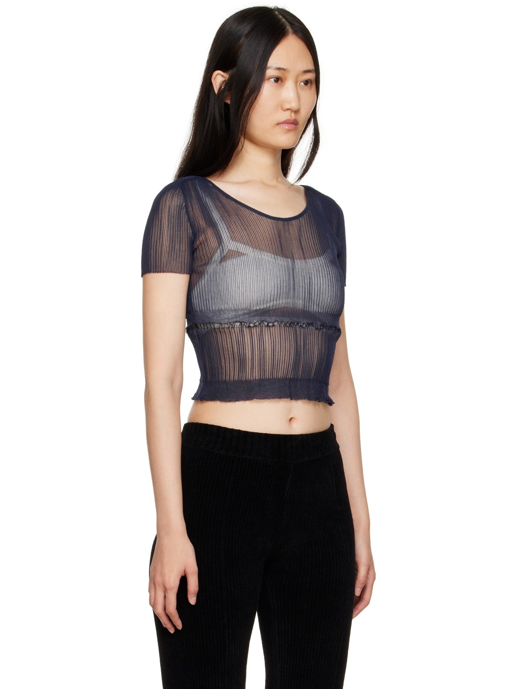 Navy Le Papier 'La Maille Sognu' T-Shirt - 2