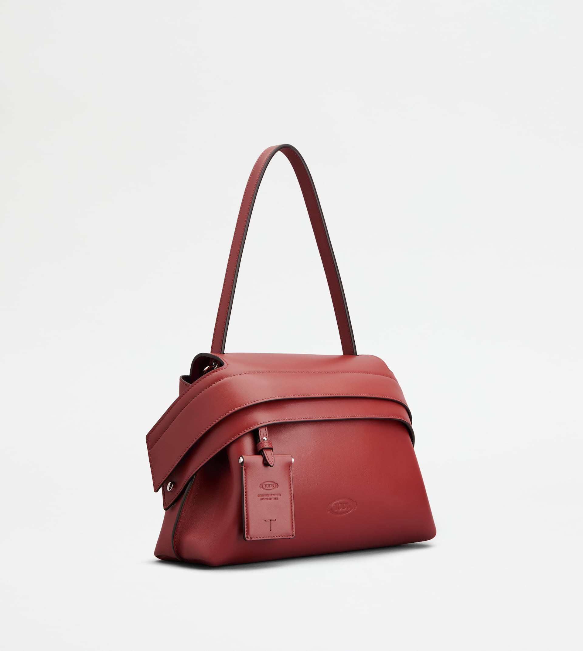 TOD'S WAVE BAG IN LEATHER SMALL - RED - 3