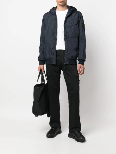 Stone Island logo-patch zip-fastening jacket outlook