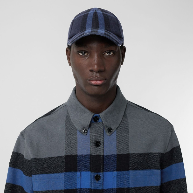 Check Wool Cashmere Baseball Cap 3
