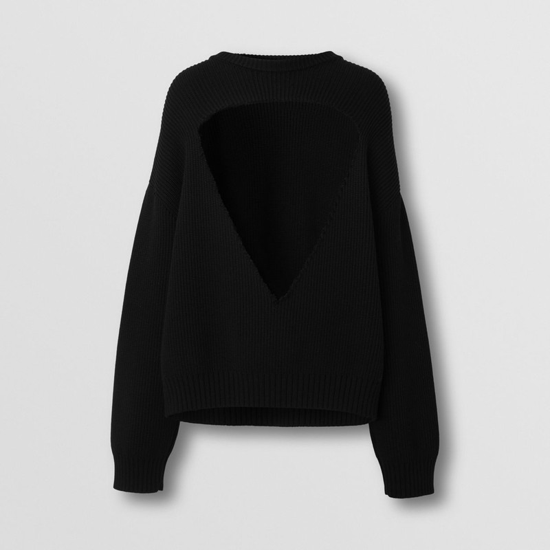 Cut-out Detail Wool Oversized Sweater - 1