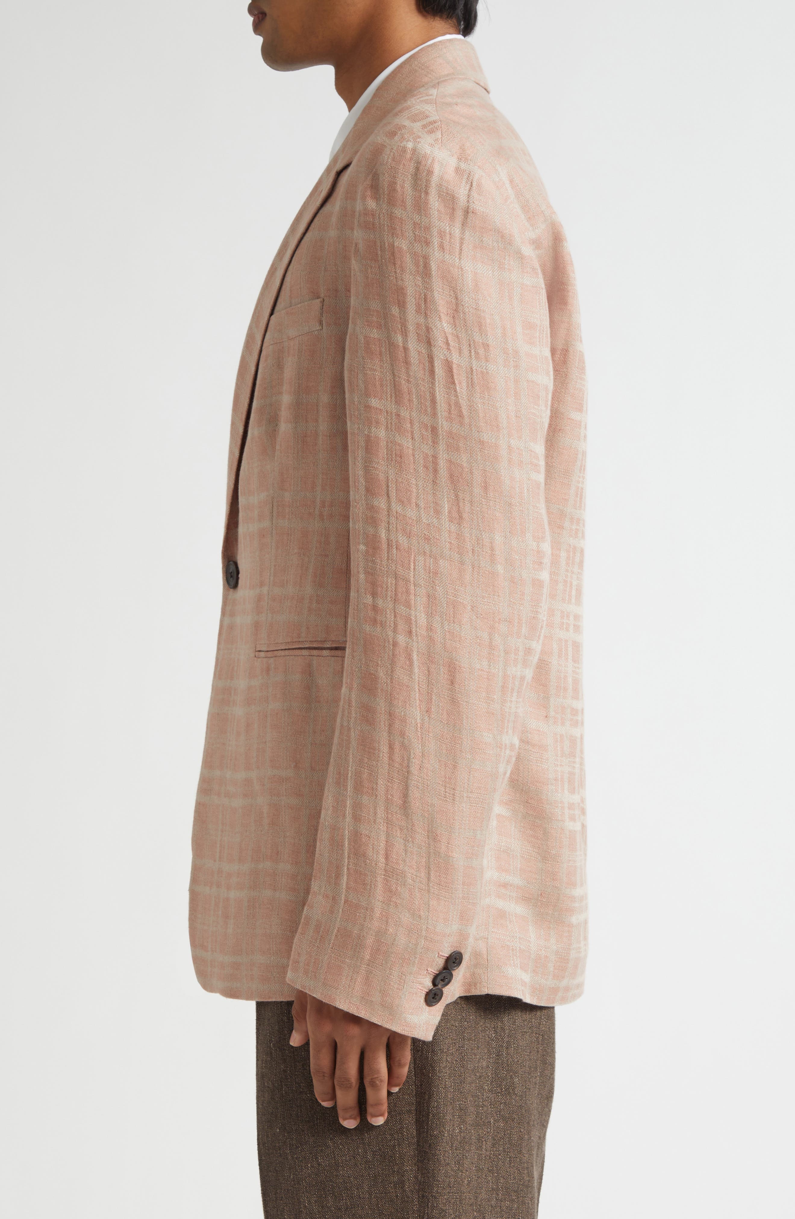 OUR LEGACY Unconstructed Shinjuku Linen Blazer in Hammock Check Crumpled Linen at Nordstrom - 3