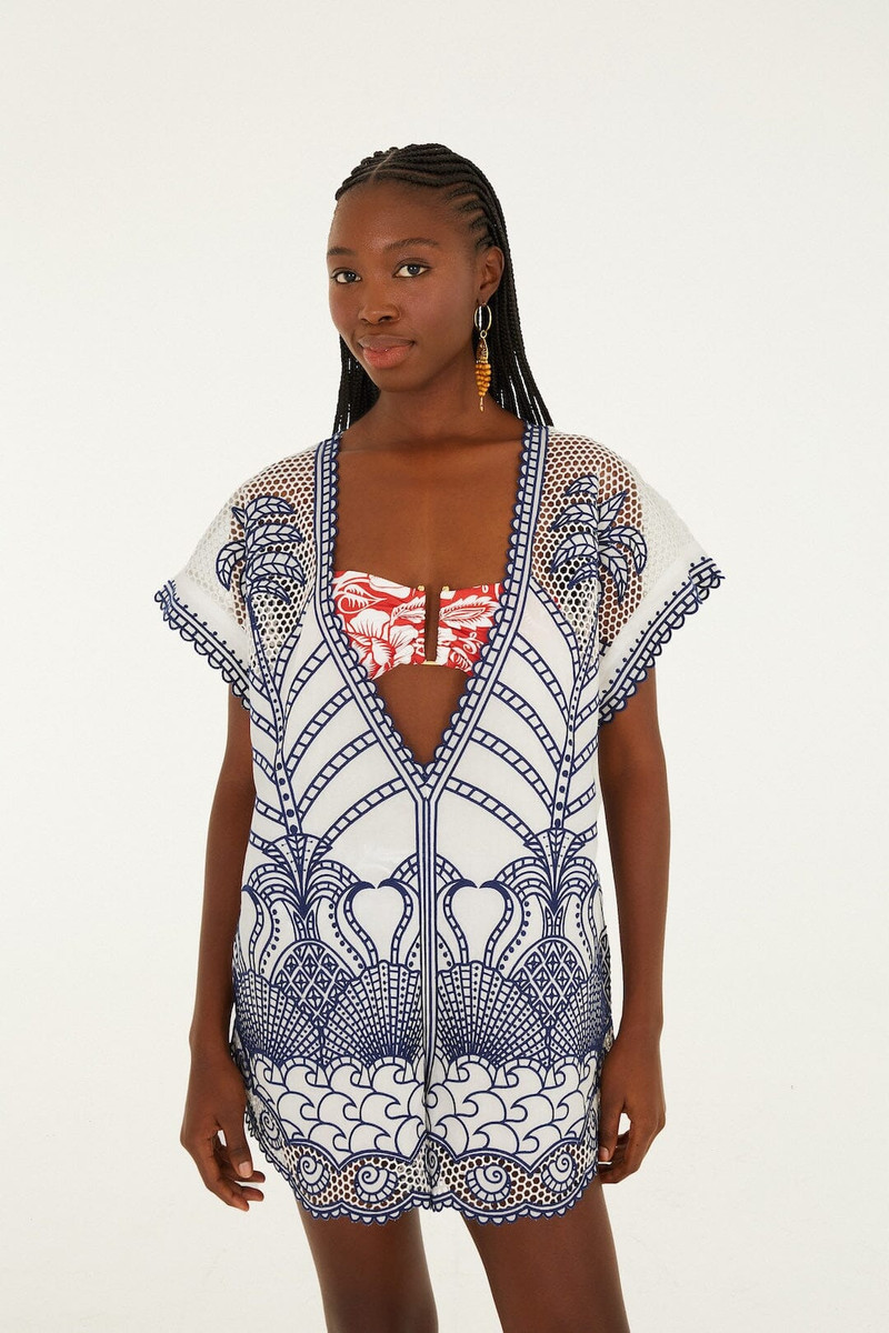 Blue Richelieu Plunging Neck Romper 1