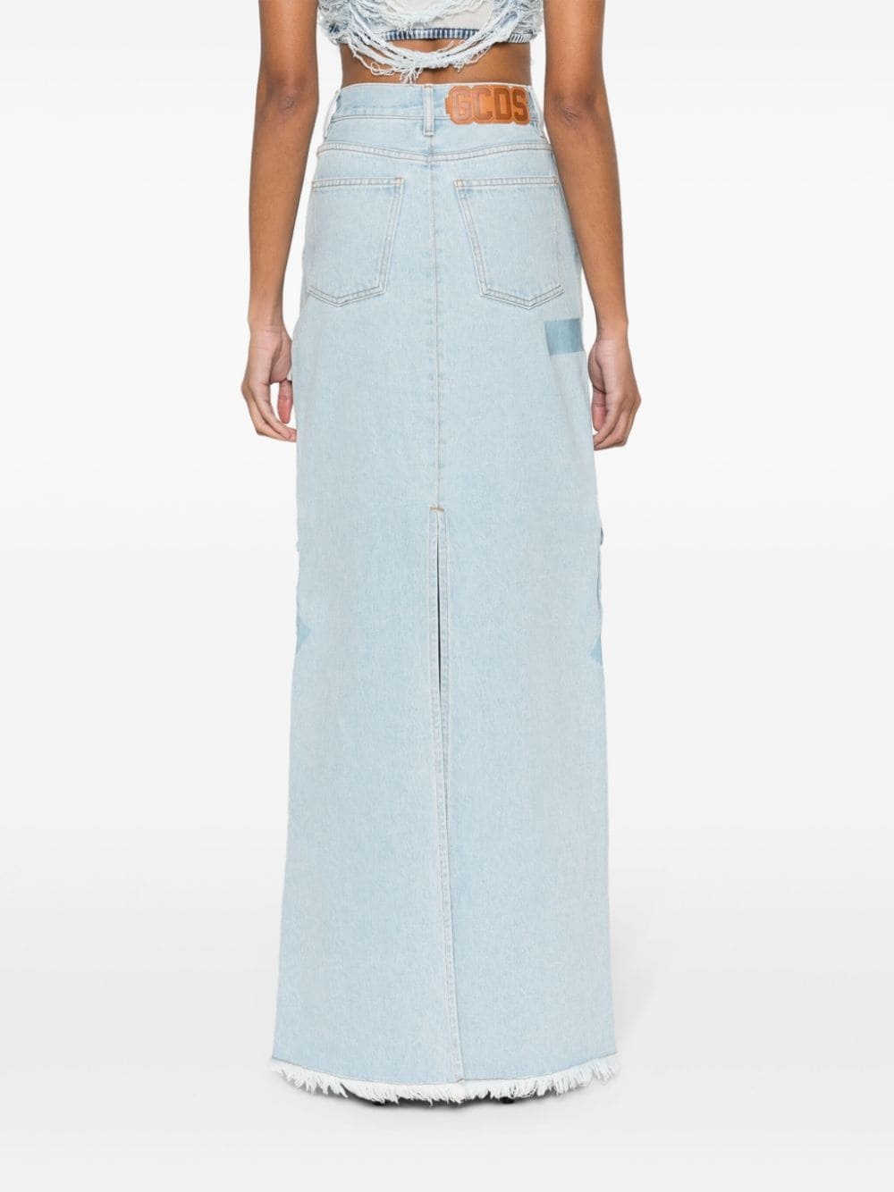 cargo denim skirt - 4