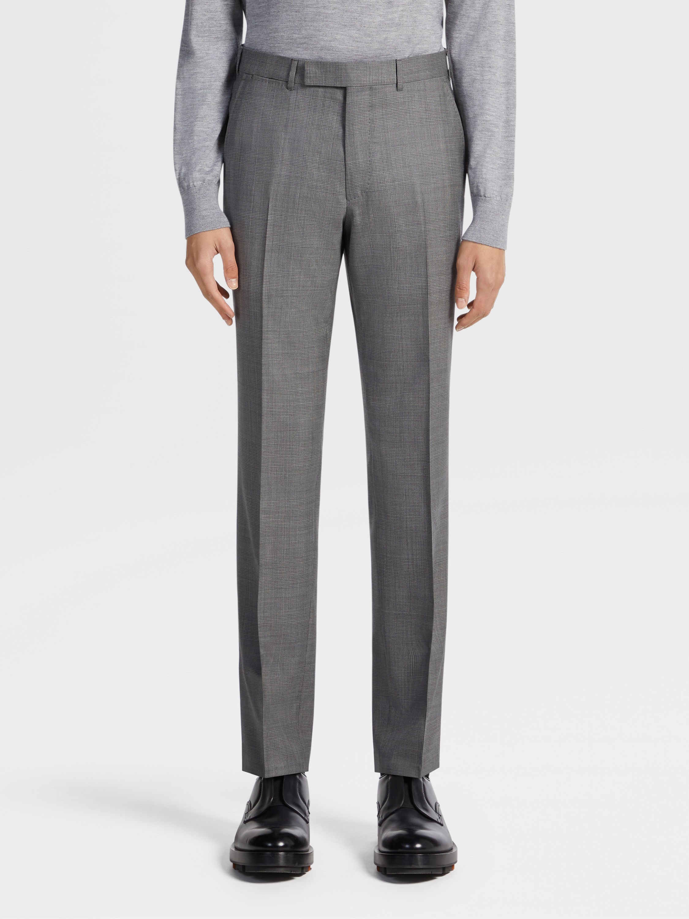 DARK GREY AND WHITE CENTOVENTIMILA WOOL SUIT - 5