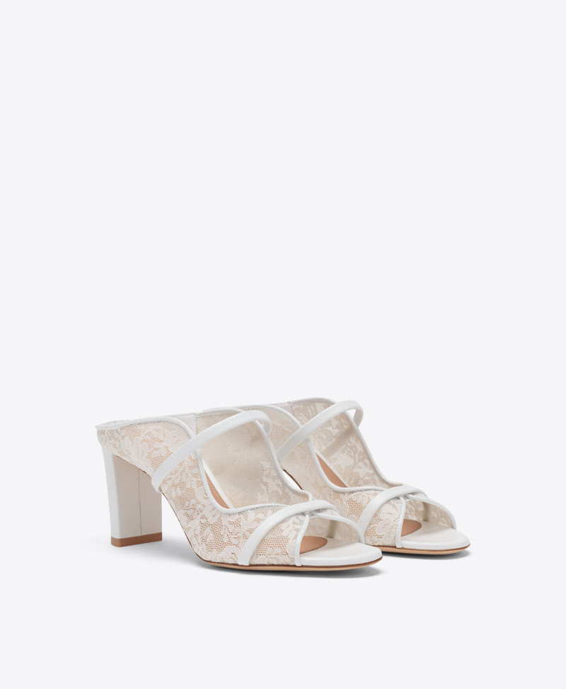 MALONE SOULIERS Norah 70 White Lace Heeled Sandals outlook