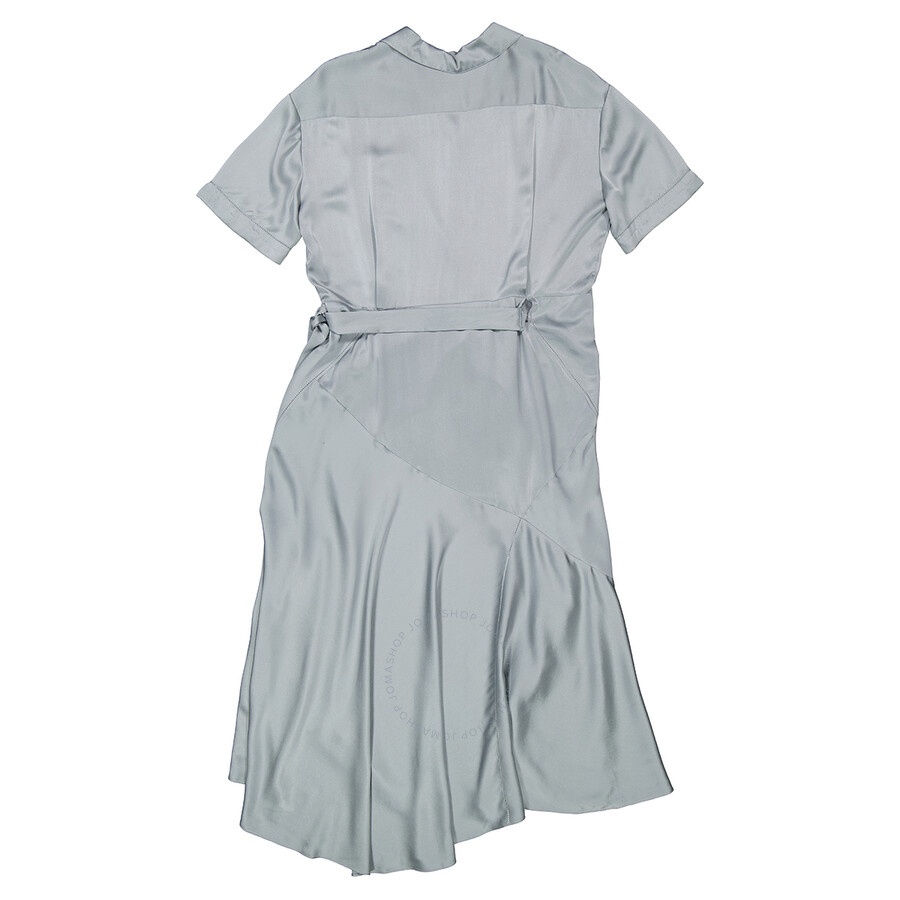 ワンピース Burberry Emily Tie-Waist Silk Shirtdress Burberry Burberry Ladies Mineral Blue Emily Tie-waist Silk