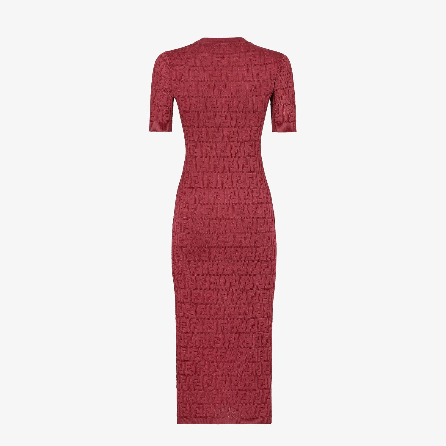 Burgundy viscose and cotton dress - 2