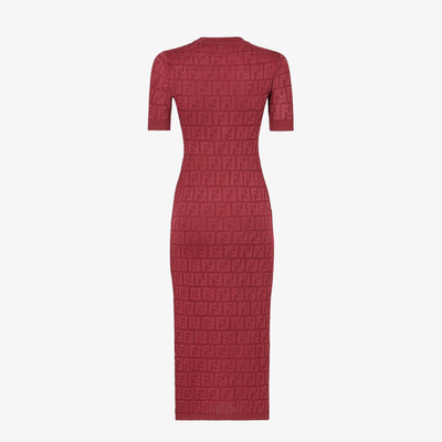 FENDI Burgundy viscose and cotton dress outlook