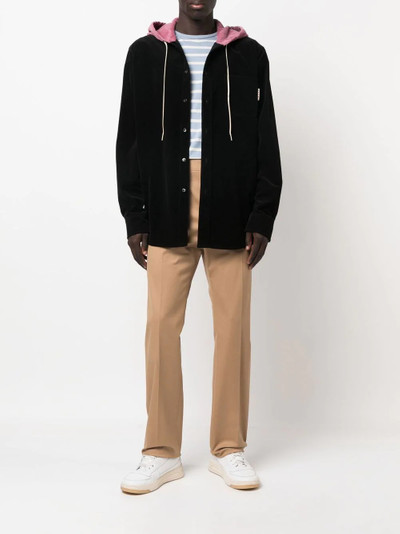 Marni corduroy hooded overshirt outlook