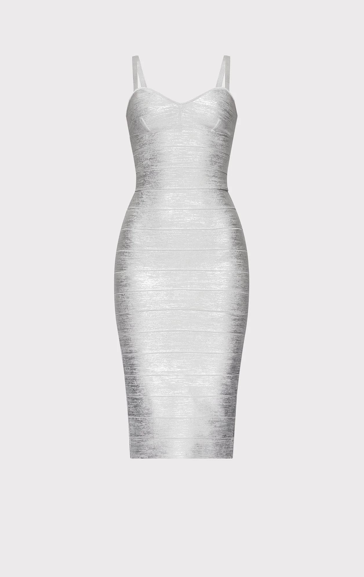 FOIL STRAPPY SWEETHEART MIDI DRESS - 1