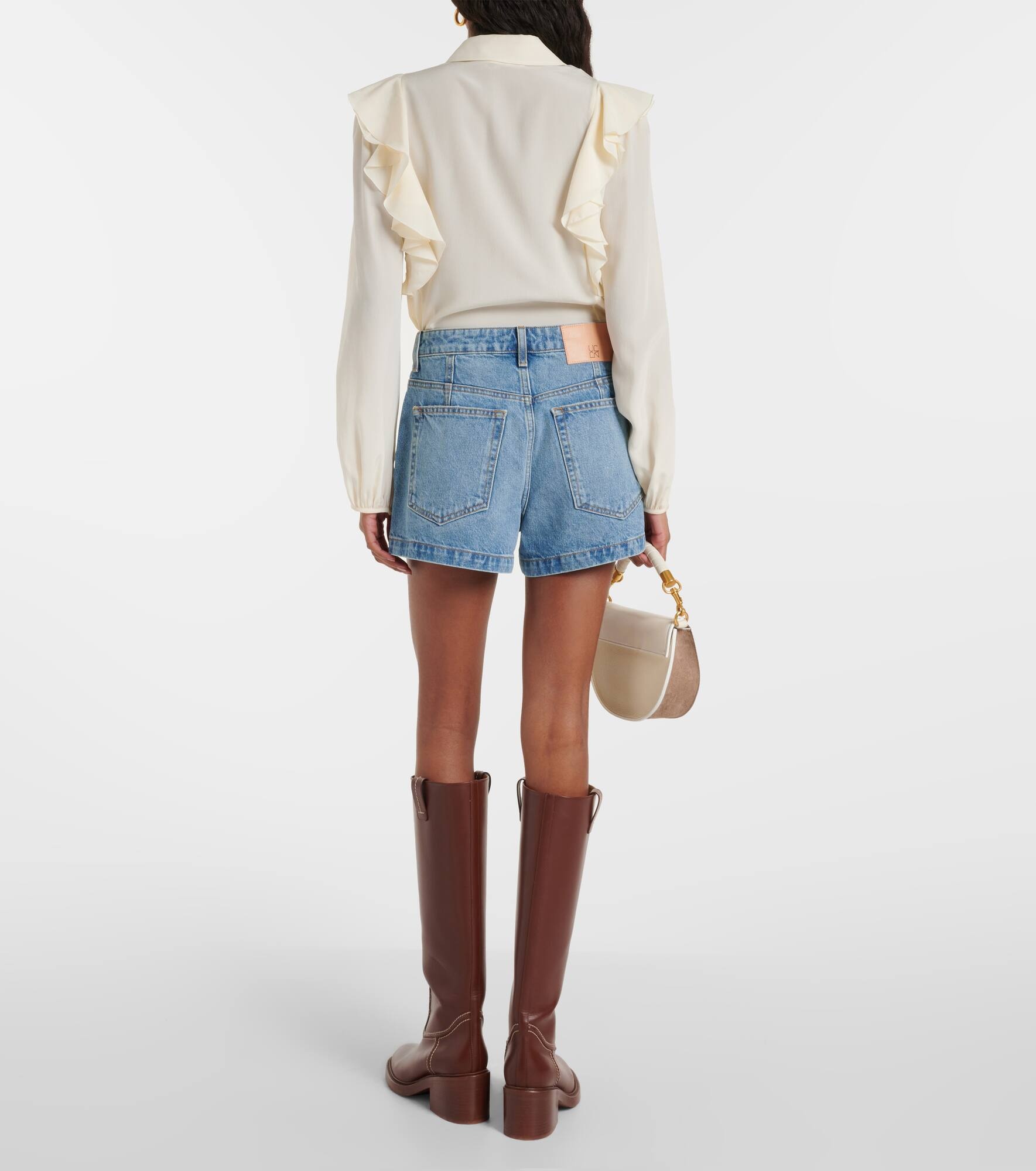 High-rise denim shorts - 3