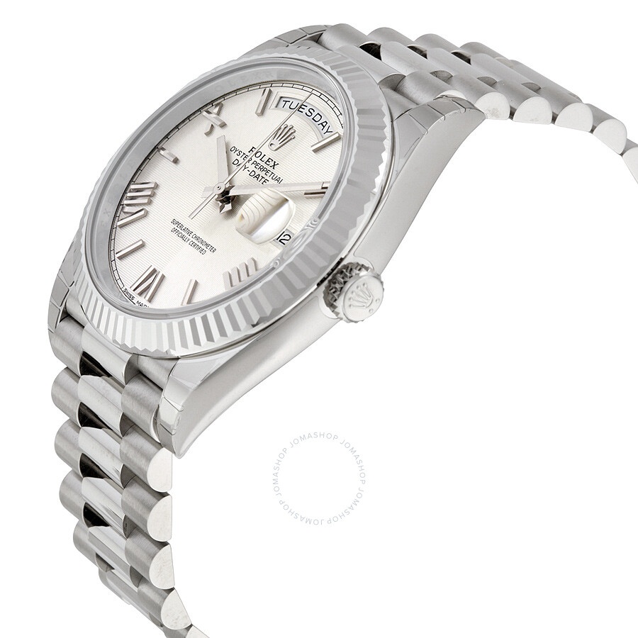 Rolex Day-Date 40 Silver Quadrant Motif Dial 18K White Gold President Automatic Men's Watch 228239SQ - 2