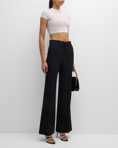 LaQuan Smith Short-Sleeve Fitted Crop Top outlook